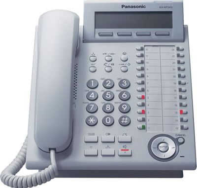 گوشی تلفن پاناسونیک KX-NT343 Panasonic با طراحی زیبا و دارای قابلیت فعال‌سازی با انواع سانترال