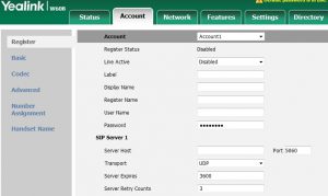 تنظیمات داخلی هندست بر اساس اطلاعات حساب کاربری سرور رجیستر هندستهای یالینک مدل W56H و W53H: تنظیمات داخلی هندست